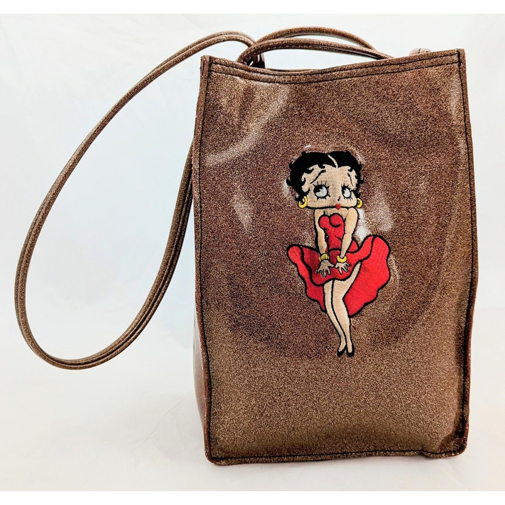 1995 Hearst Betty Boop Gold Metallic Sparkle Plastic Purse